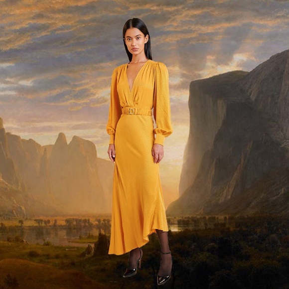 Ronny Kobo Estelle Faux-Wrap Midi Dress - Picture 3 of 13